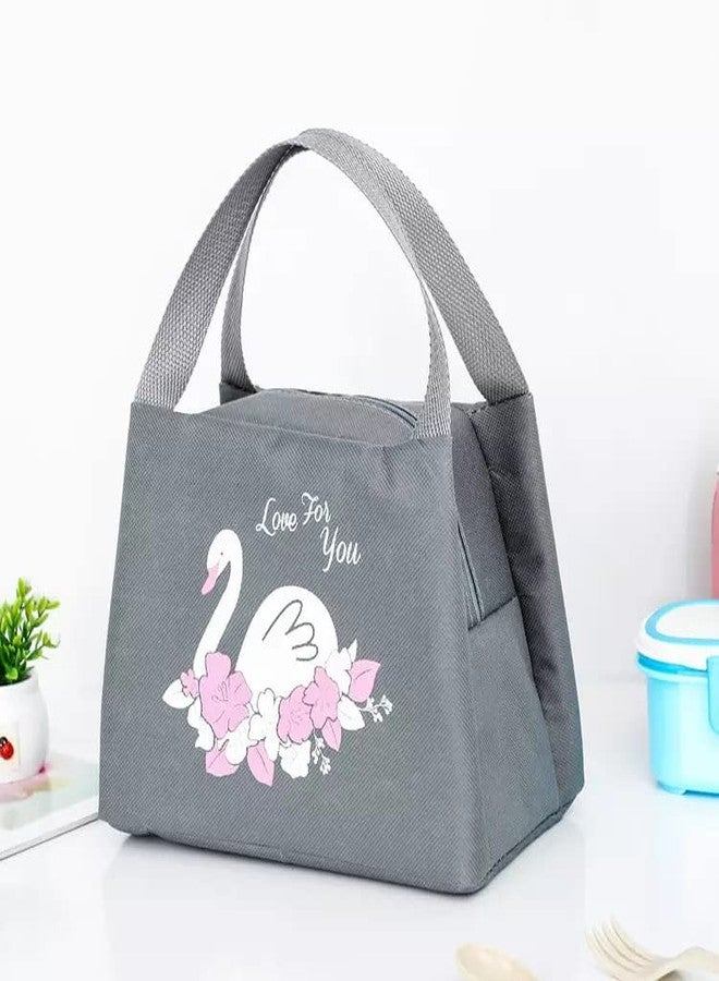 Bluwings Thermal Insulated Travel Lunch Bags Small for Women Work, Student Kids to School Leak-Proof Hot Cold Lunch Bag Reusable Tote Bag with Aluminum Inner Foil (1 Pc) (Swan) - Image 2